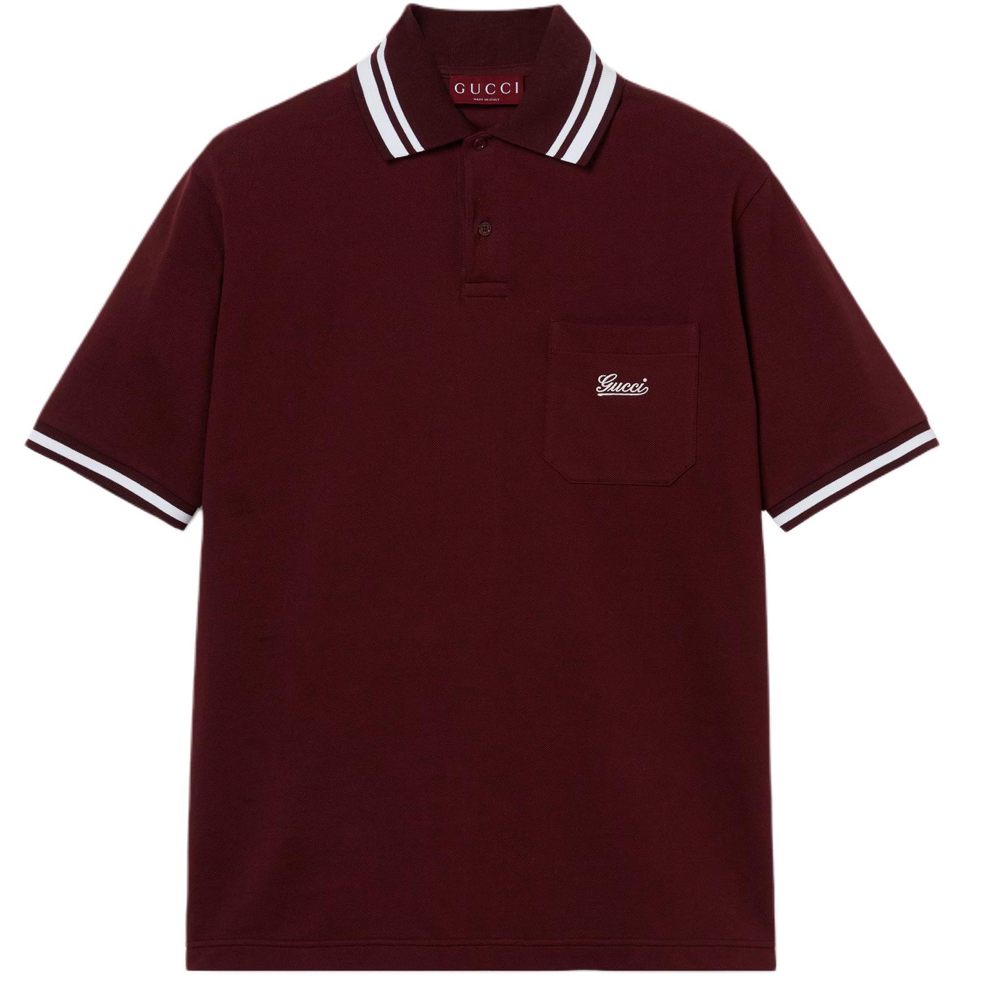Мужская футболка-поло Gucci logopolo (темно-красная)