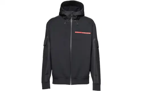 Prada zip-fastening hooded jacket