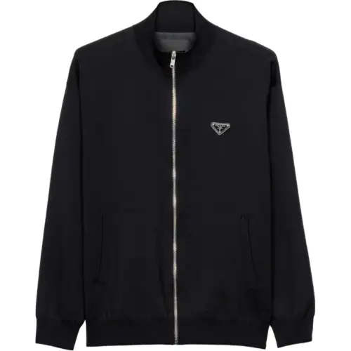 Prada logo-patch cardigan