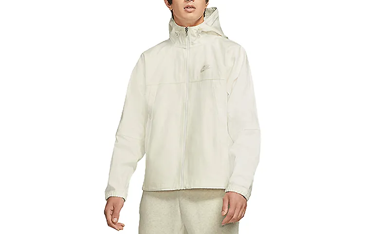 Nike Jackets Men's White Hooded Moderate Straight Fit