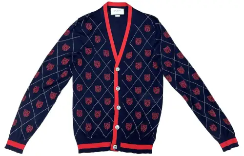 GUCCI Knitwear Men's Blue V Neck Moderate Other