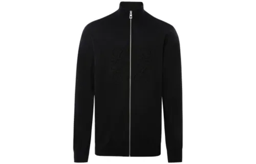 LOEWE Jackets Men's Black Stand Collar Moderate Other