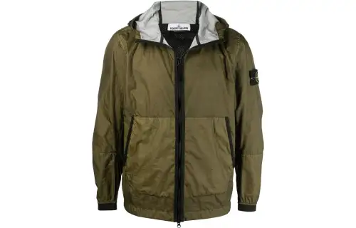 STONE ISLAND Jackets Men's Green Hooded Moderate Other