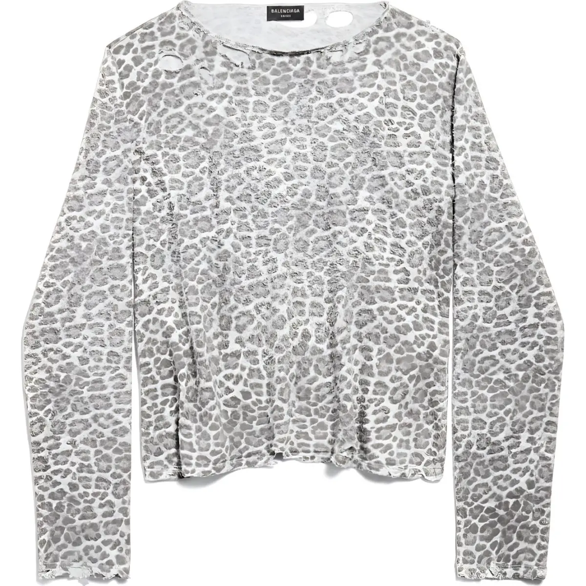 Balenciaga Leopard Printed Destroyed Sweater