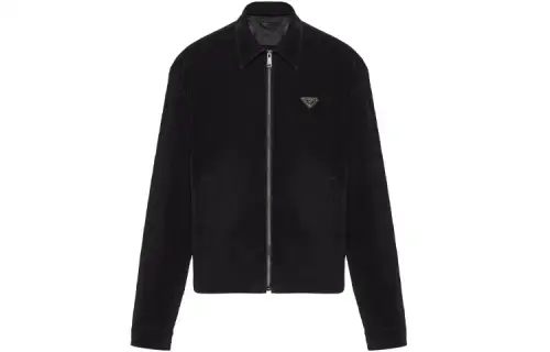 PRADA Triangle logo Velvet Blouson Jacket