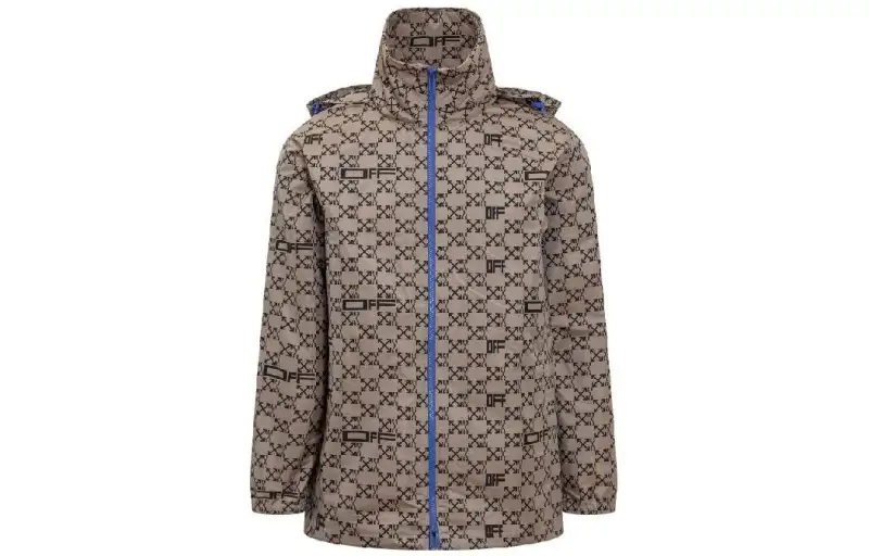 OFF WHITE Monogram Allover Windbreaker Jacket