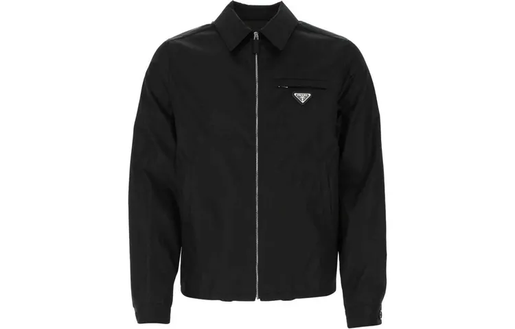 PRADA Triangle Logo Zipped Shirt