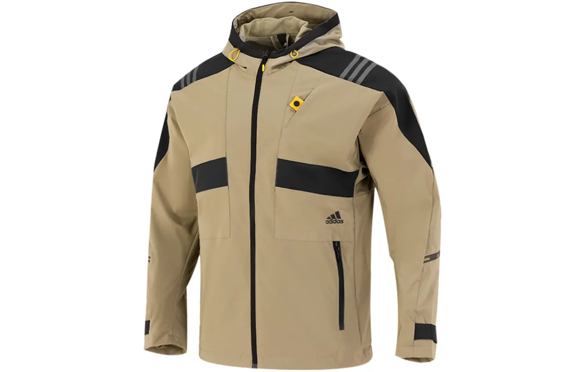 Adidas Jackets Men's Khaki Hooded Moderate Other