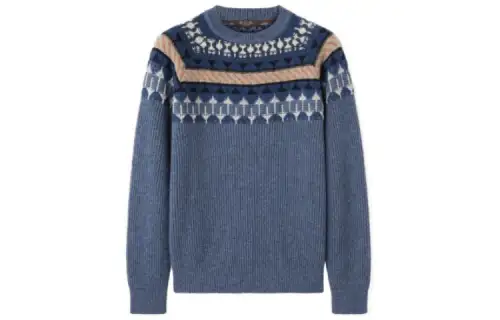 Loro Piana Sweaters Men's Blue Crew Neck Moderate Other