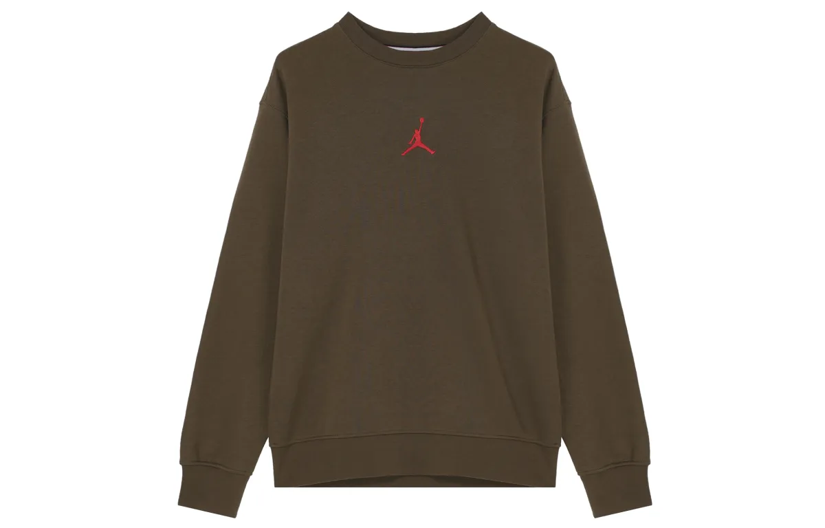 Jordan Sweatshirts Men's Olive Crew Neck Moderate Regular