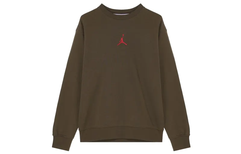 Jordan Sweatshirts Men's Olive Crew Neck Moderate Regular