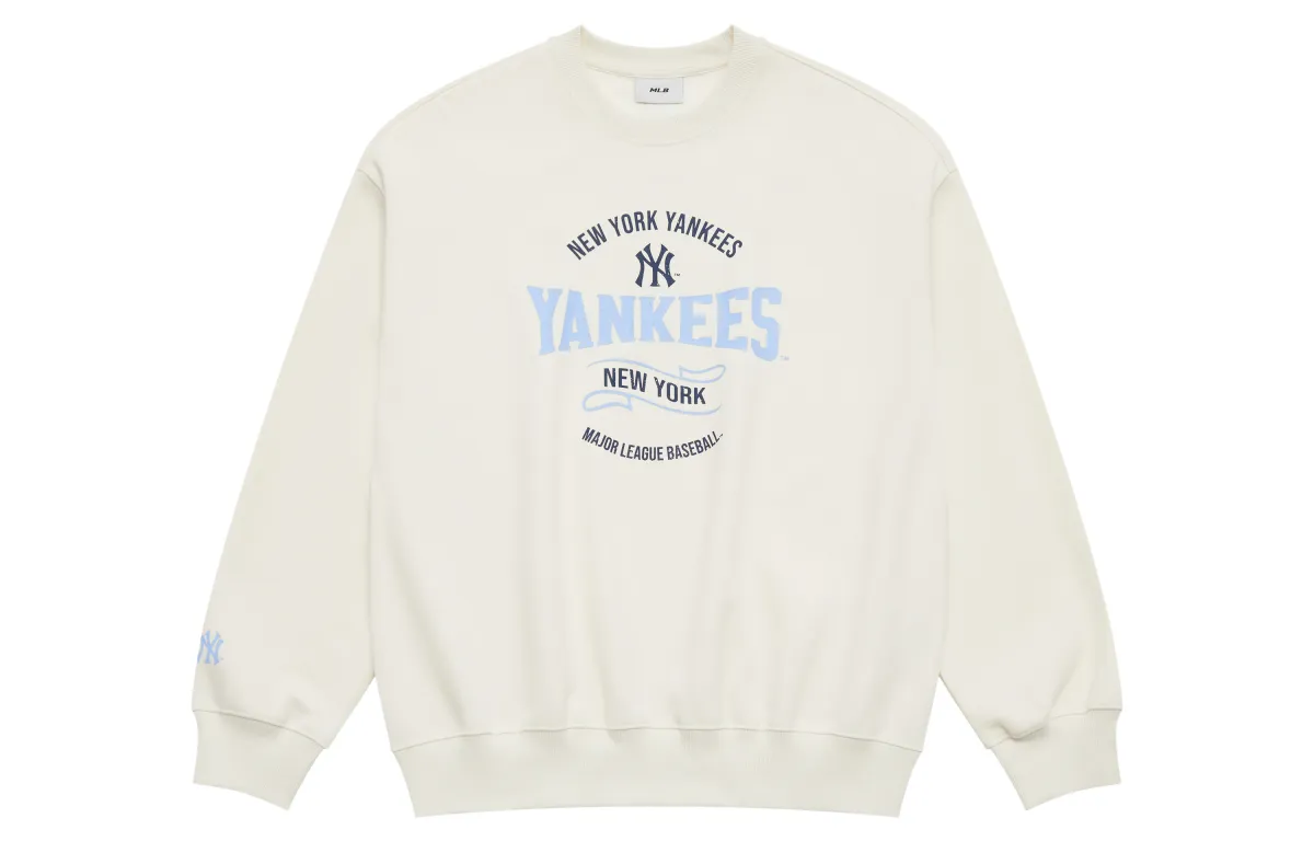 MLB Preppy Style Collection New York Yankees SS25 Sweatshirt Unisex Cream