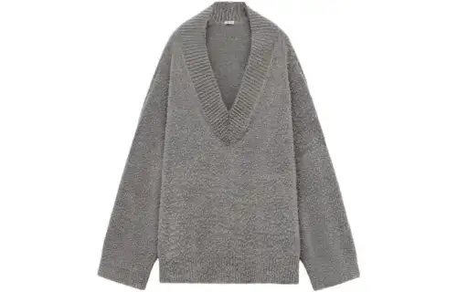LOEWE Sweaters Men's Gray V Neck Moderate Other