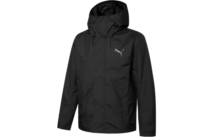PUMA Basic Jackets Men's Black Hooded (Non-detachable) Moderate