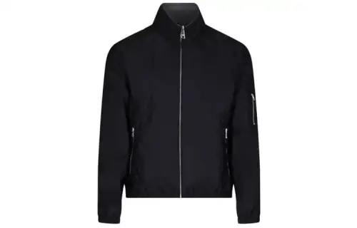PRADA Jackets Men's Black Stand Collar Moderate Other
