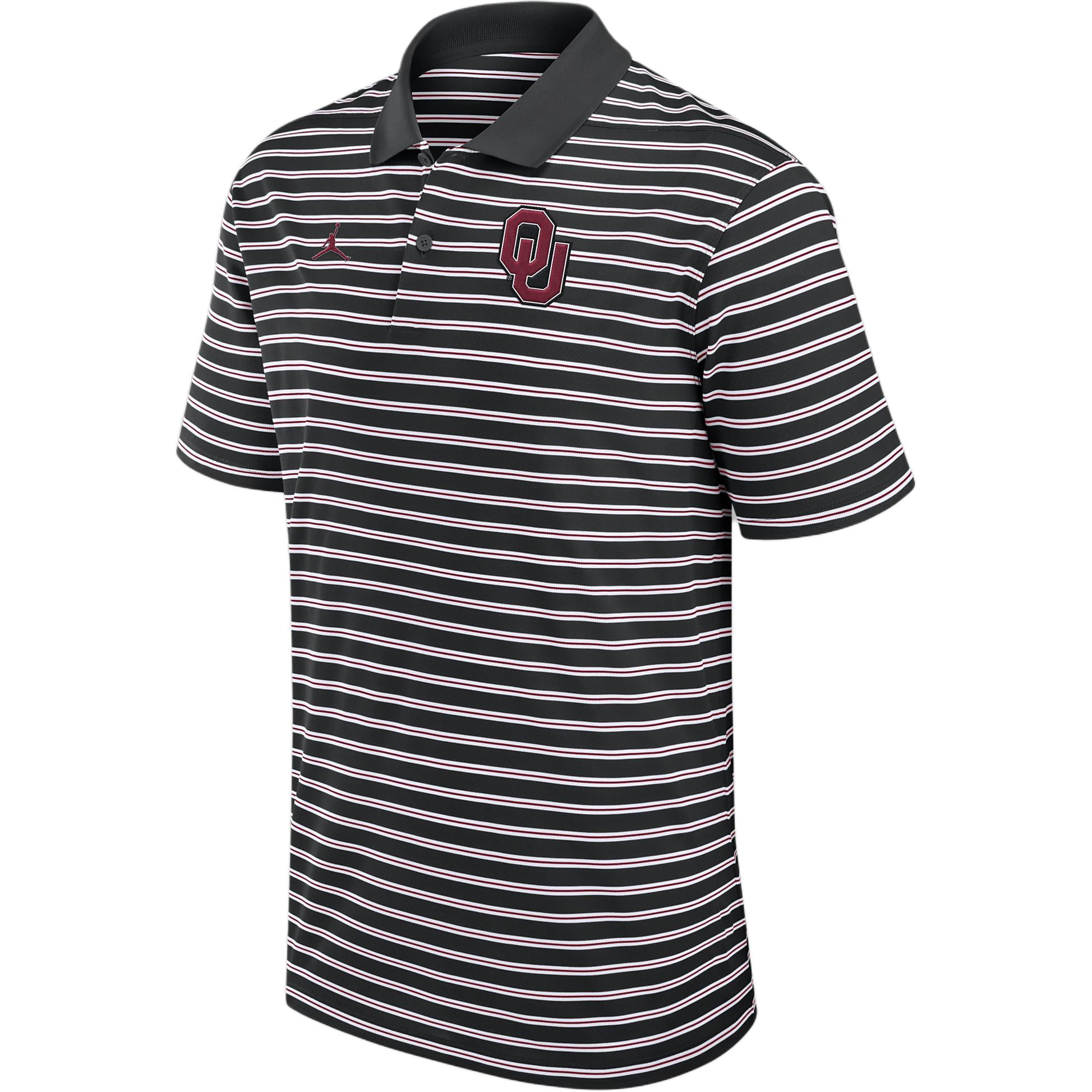 Jordan Oklahoma Sooners Primetime Victory Striped Men's Nike Dri FIT College Polo