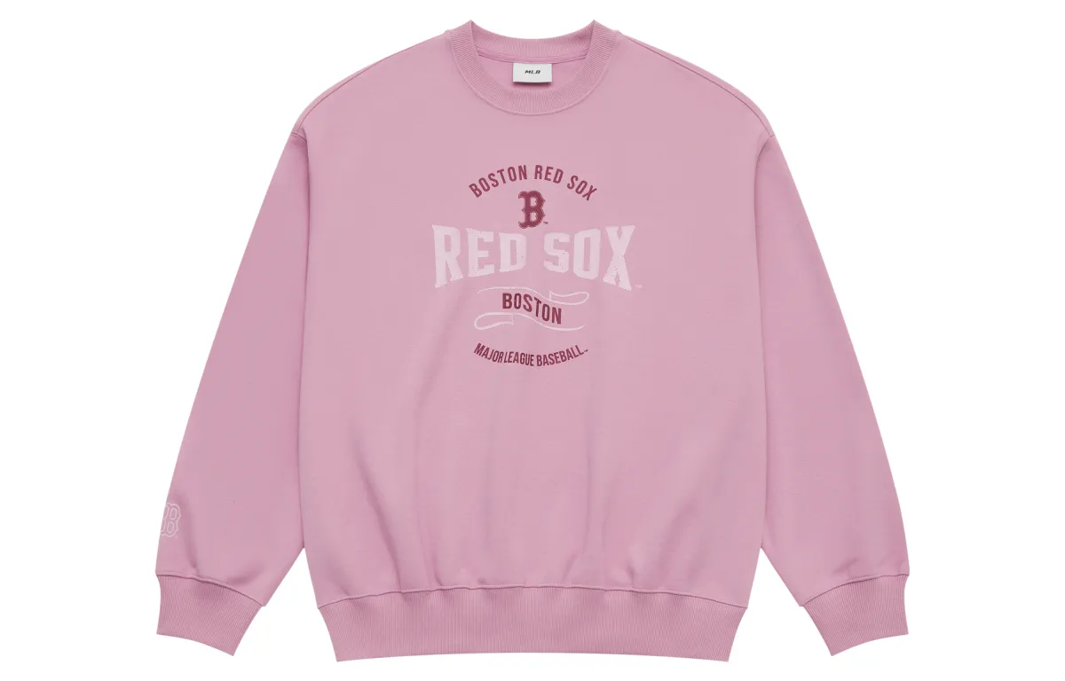 MLB Preppy Style Collection Boston Red Sox SS25 Sweatshirt Unisex Pink