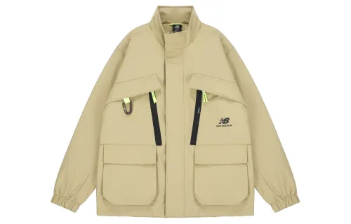 New Balance Jackets Men's Khaki Stand Collar Moderate Workwear