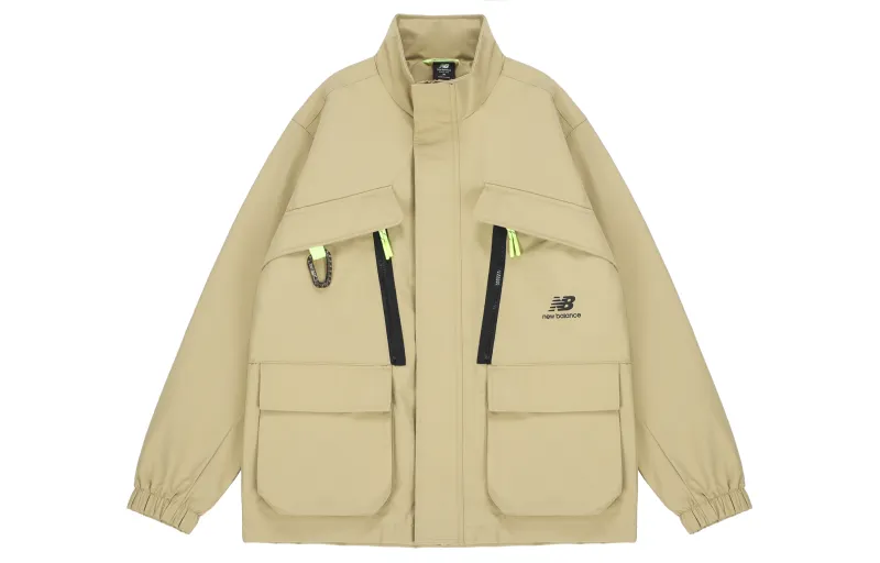 New Balance Jackets Men's Khaki Stand Collar Moderate Workwear