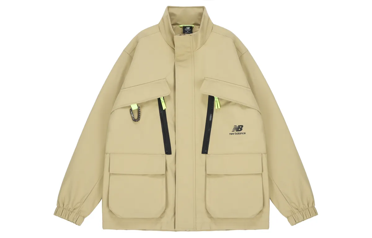 New Balance Jackets Men's Khaki Stand Collar Moderate Workwear
