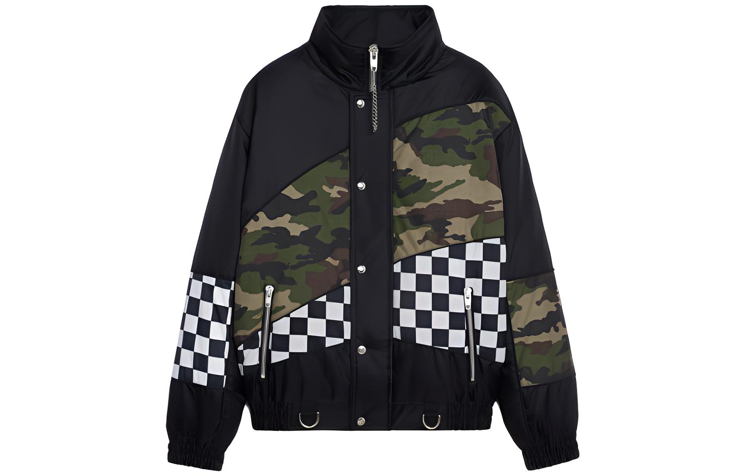 CELINE Celine, camouflage long-sleeve with zipper, black jacket, oversize