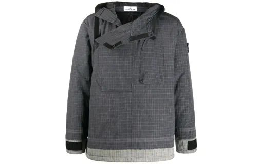 STONE ISLAND Jackets Men's Ink Black Hooded Moderate Other