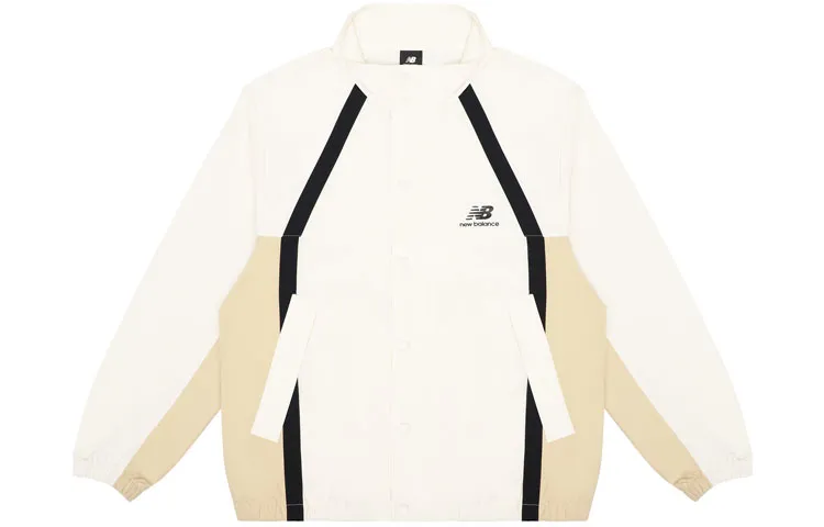 New Balance Jackets Men's Ivory Stand Collar Moderate Other