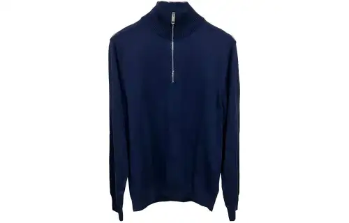 Burberry Knitwear Men's Blue Stand Collar Moderate Other