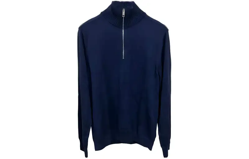 Burberry Knitwear Men's Blue Stand Collar Moderate Other