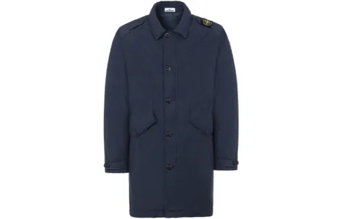 STONE ISLAND Jackets Men's Navy Blue Lapel Moderate Other
