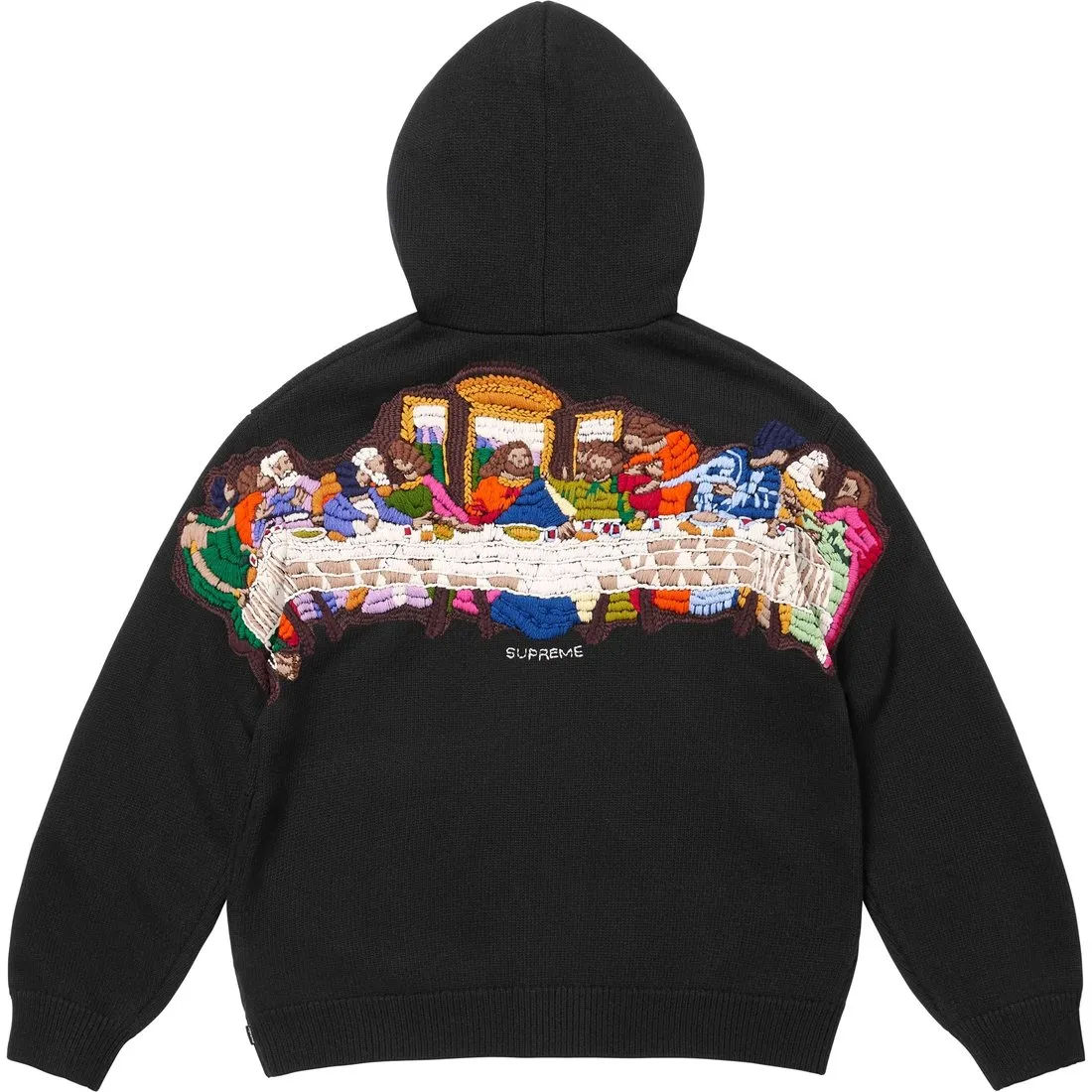 Supreme Last Supper Embroidered Zip Up Hooded Sweater