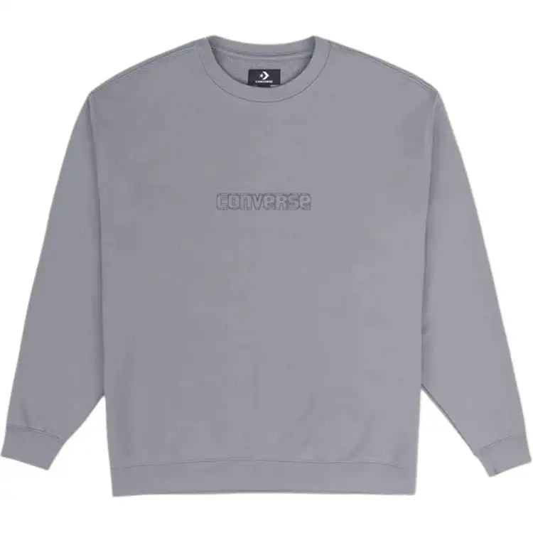 Converse Sweatshirts Men's Gray Crew Neck Moderate