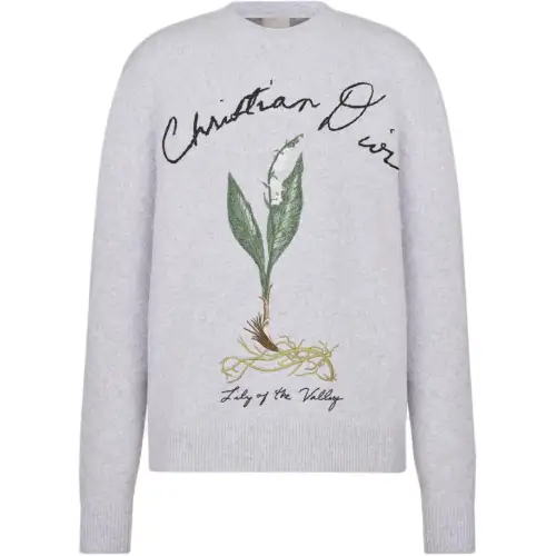 DIOR Knitwear Men's Gray Crew Neck Moderate Other