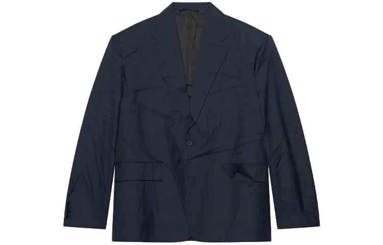 Balenciaga Jackets Men's Dark Blue Suit Collar Moderate Other