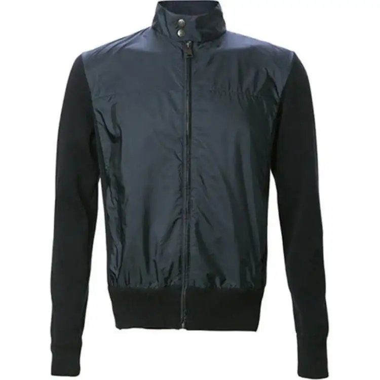 PRADA Jackets Men's Navy Blue Turtleneck Moderate Other