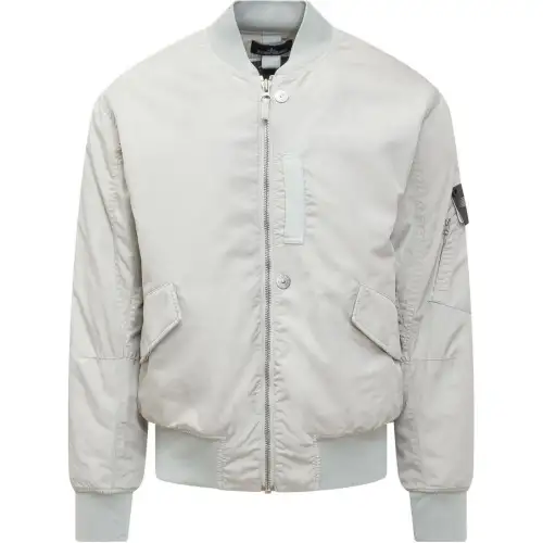 STONE ISLAND Jackets Men's Gray Baseball Collar Moderate Pilot