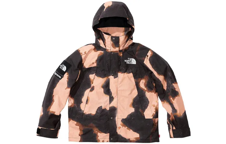 Supreme X The North Face Bleached Denim Print Mountain Jacket