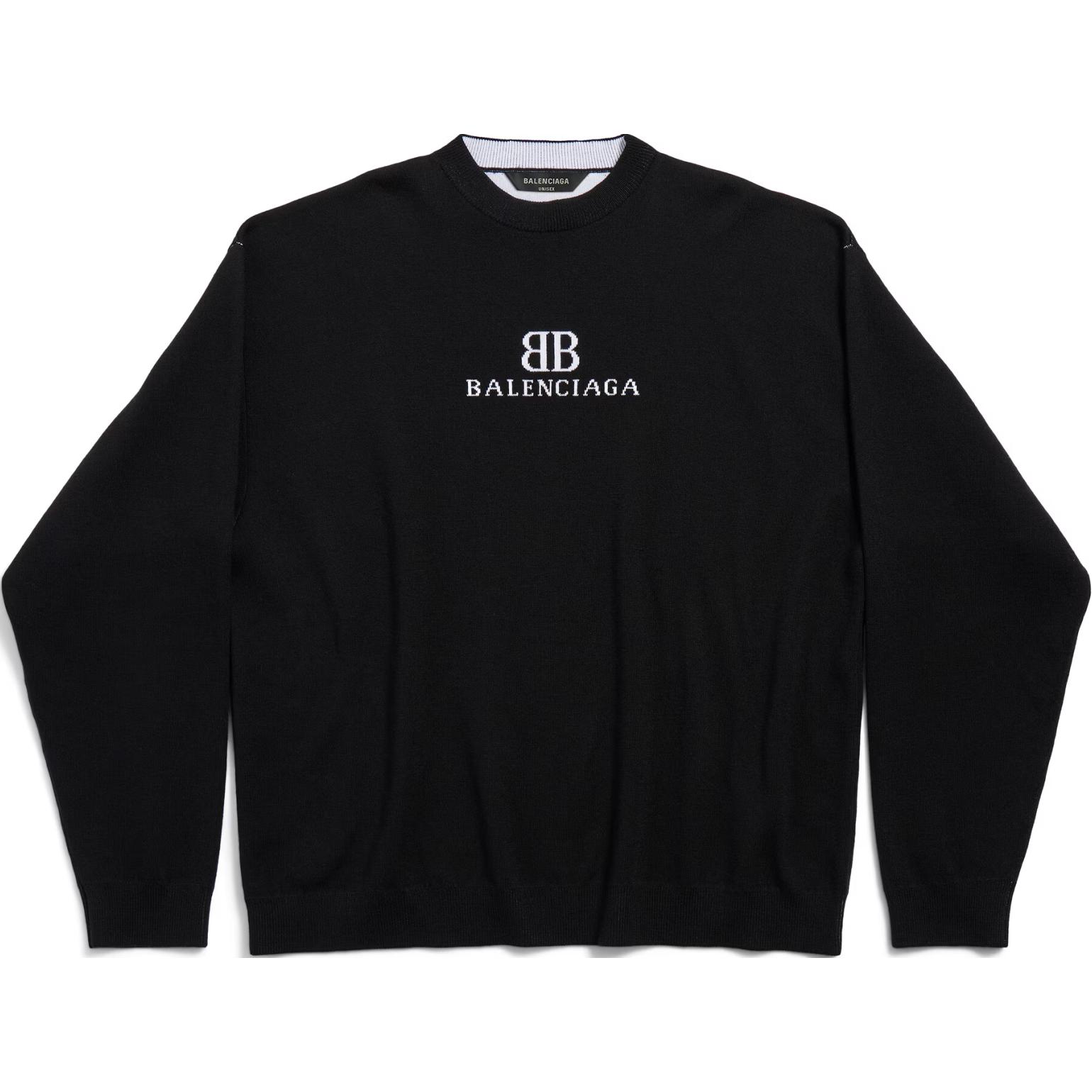Мужской свитер Balenciaga Jacquard Logo (черный)