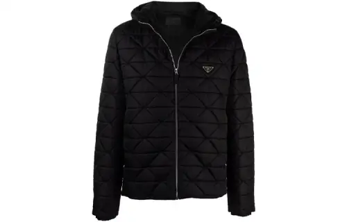 PRADA Jackets Men's Black Hooded Moderate Other