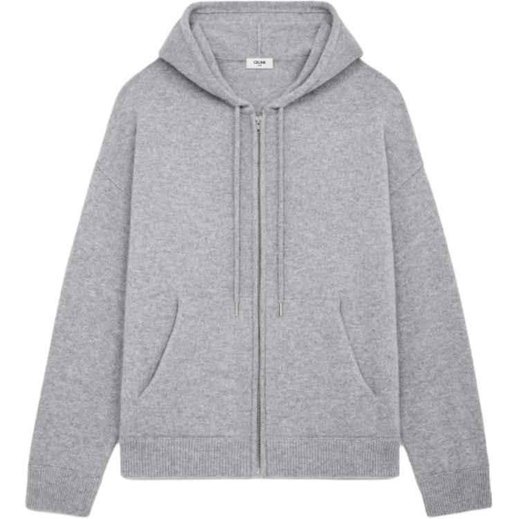 CELINE Sweaters Men's Gray Hooded Moderate