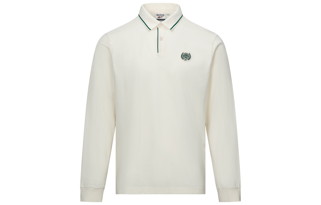 Reebok Polo Shirts Men's Ecru Lapel Moderate Straight Fit