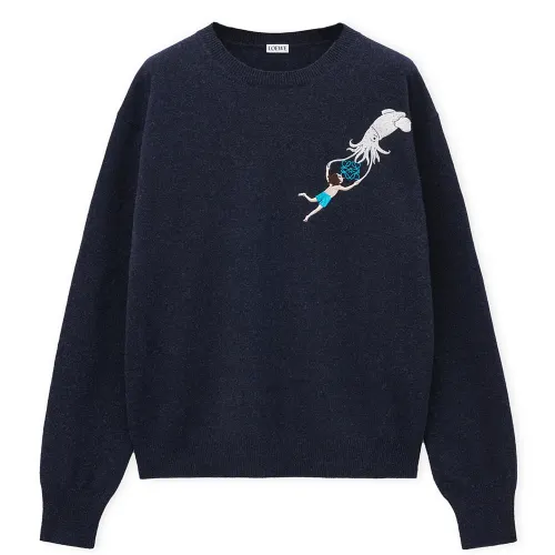 LOEWE x Suna Fujita SS25 Sweater Men's Dark Blue