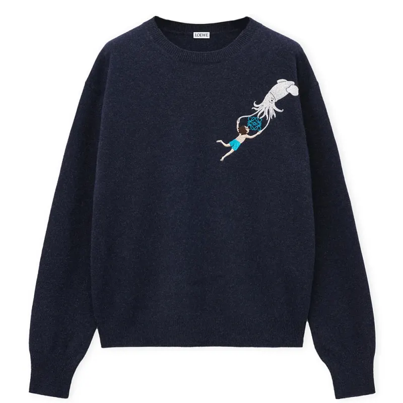 LOEWE x Suna Fujita SS25 Sweater Men's Dark Blue