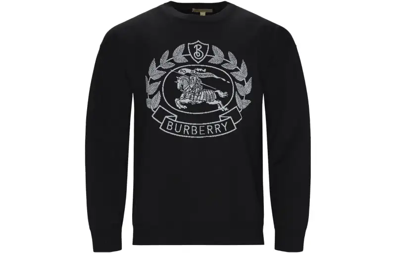 Burberry Knitwear Men's Black Crew Neck Moderate Other