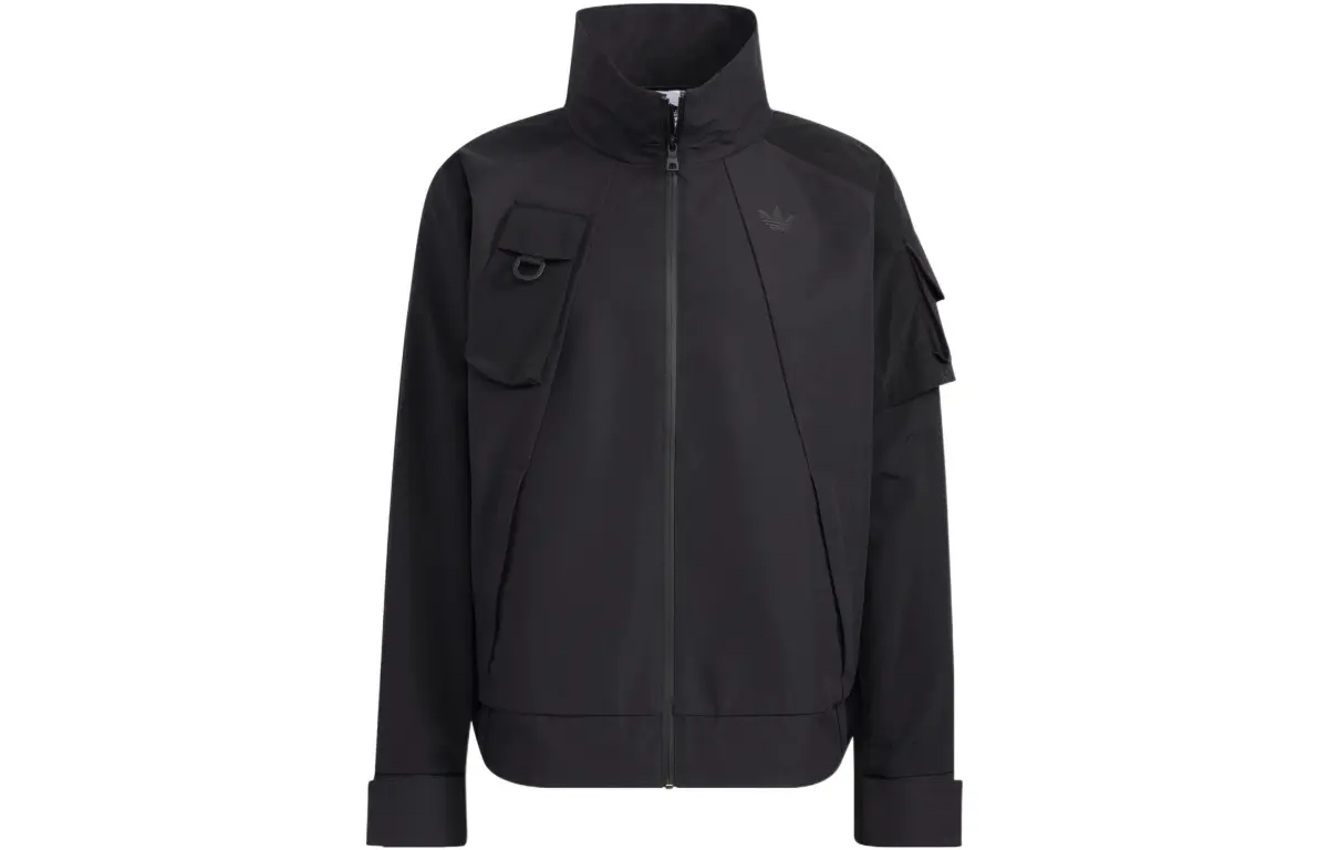 Adidas Originals IM Jackets Men's Black Stand Collar Moderate Straight Fit