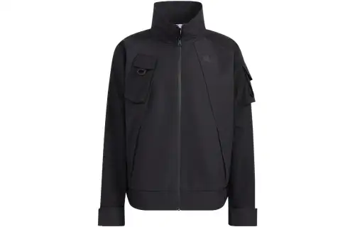 Adidas Originals IM Jackets Men's Black Stand Collar Moderate Straight Fit