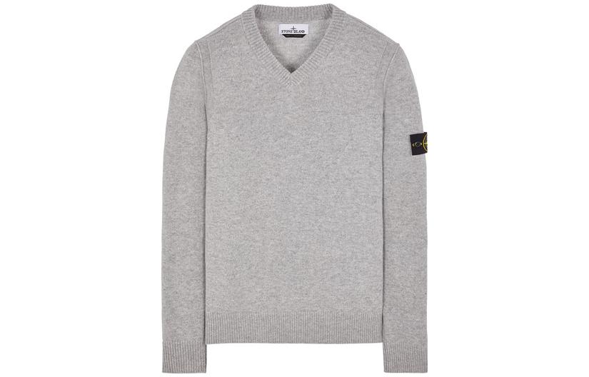 STONE ISLAND Sweaters Men's Gray V Neck Moderate Other