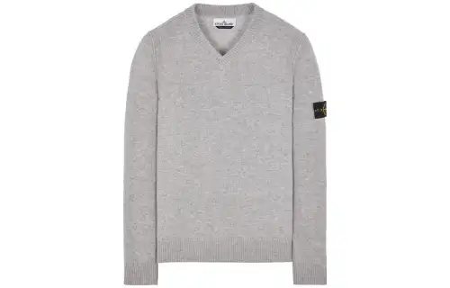 STONE ISLAND Sweaters Men's Gray V Neck Moderate Other