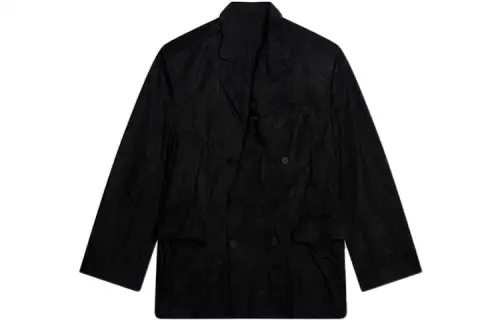 Balenciaga Jackets Men's Black Suit Collar Moderate Other