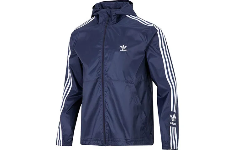 Adidas Originals Jackets Men's Navy Blue Hooded Moderate Other